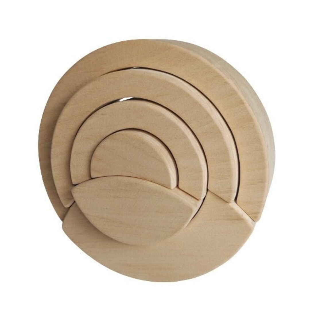 Unfinished Wood Stacker Circle Puzzle / DIY Wooden Stacking Toy / Blank