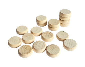 Mini Wood Coins Nickels Discs / Circle Round Blank for Laser Paint Art / Craft Supply Project / DIY Play Toy Kid Parts / Dot Mandala / Décor