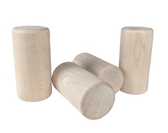 Solid Wood Pre-Cut Dowel Peg (1.6"w, 3.2"h) Maple / Cylinder Block Stick Rod / Woodworking Supply Craft Tool / DIY Toy Montessori Lola Doll
