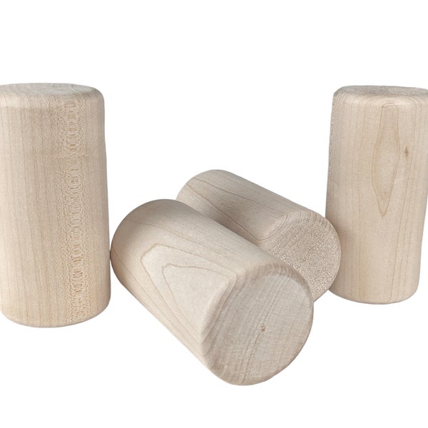 Solid Wood Pre-Cut Dowel Peg (1.6"w, 3.2"h) Maple / Cylinder Block Stick Rod / Woodworking Supply Craft Tool / DIY Toy Montessori Lola Doll