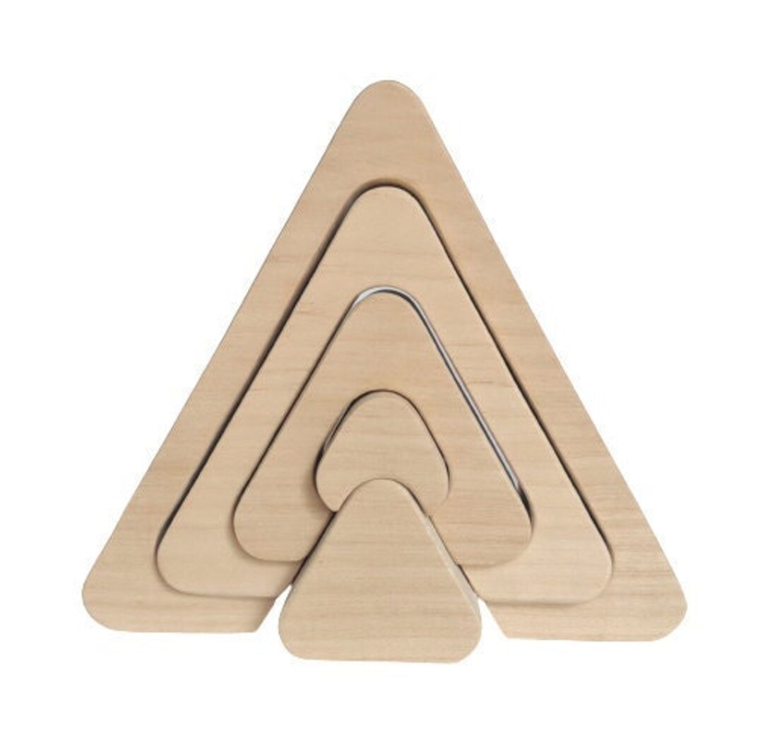 Unfinished Wood Stacker Triangle Puzzle / DIY Wooden Stacking Toy