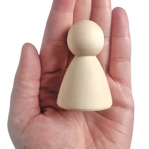 Round Body Peg Dolls (4 pcs) / Unfinished Wood Peg Dolls / Blank Peg Dolls / Wooden Peg People / DIY Peg Doll / DIY Wood Toy / Waldorf Doll