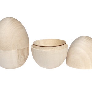 Fillable Wooden Eggs 2 pcs Blank / Egg Box Gift / Eco Friendly / Spring Chicken Decor / Easter Bunny Craft / Basket Stuffer / Party Favor