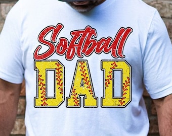 Softball Dad PNG, Distressed, Softball Daddy, Loud and Proud Softball Dad, Sublimation Design Downloads