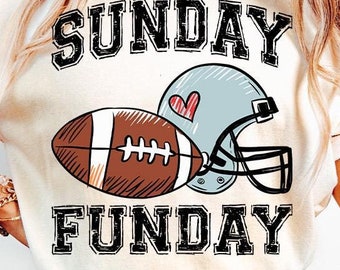 Football Game Day PNG: Distressed Sunday Funday Design (Digital Download)