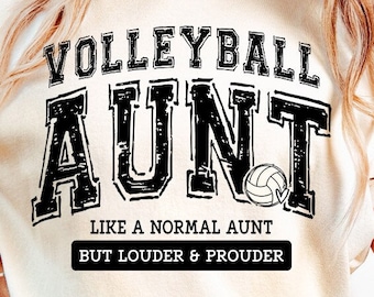 Volleyball Aunt PNG: Distressed Varsity Sublimation Design (Digital Download)