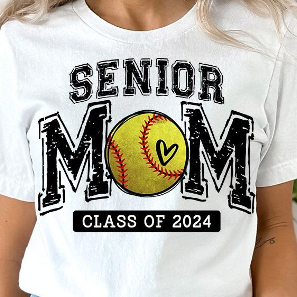 Senior Softball Mom PNG, Senior 2024, Class of 2024 Graduate, Proud Mom, Sublimation Design Downloads