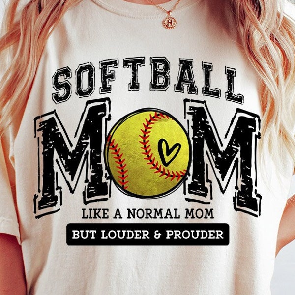 Softball Mom PNG, Varsity, Distressed, Softball mama, Loud and Proud Softball Mom, Sublimation Design Downloads