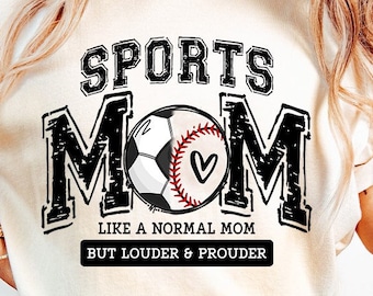 Sports Mom PNG: Distressed Varsity Design (Digital Download)