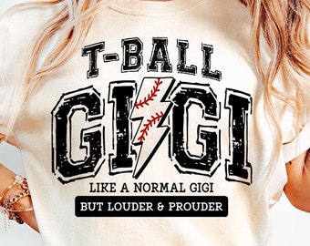T-Ball Gigi Distressed Varsity PNG Design (Digital Download)