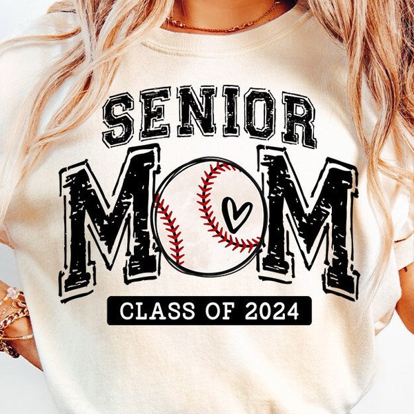 Senior Baseball Mom PNG, Senior 2024, Class of 2024 Graduate, Proud Mom, Sublimation Design Downloads