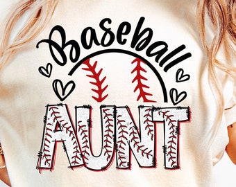Baseball Aunt PNG: Loud & Proud Fan Design (Digital Download)