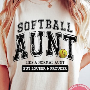 Softball Aunt PNG, Varsity, Distressed, Softball Aunt, Loud and Proud Softball Aunt Sublimation Design Downloads