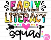 Early Literacy Squad PNG, Back To School, Teacher, First Day Of School, Leopard, Sublimation Design Downloads