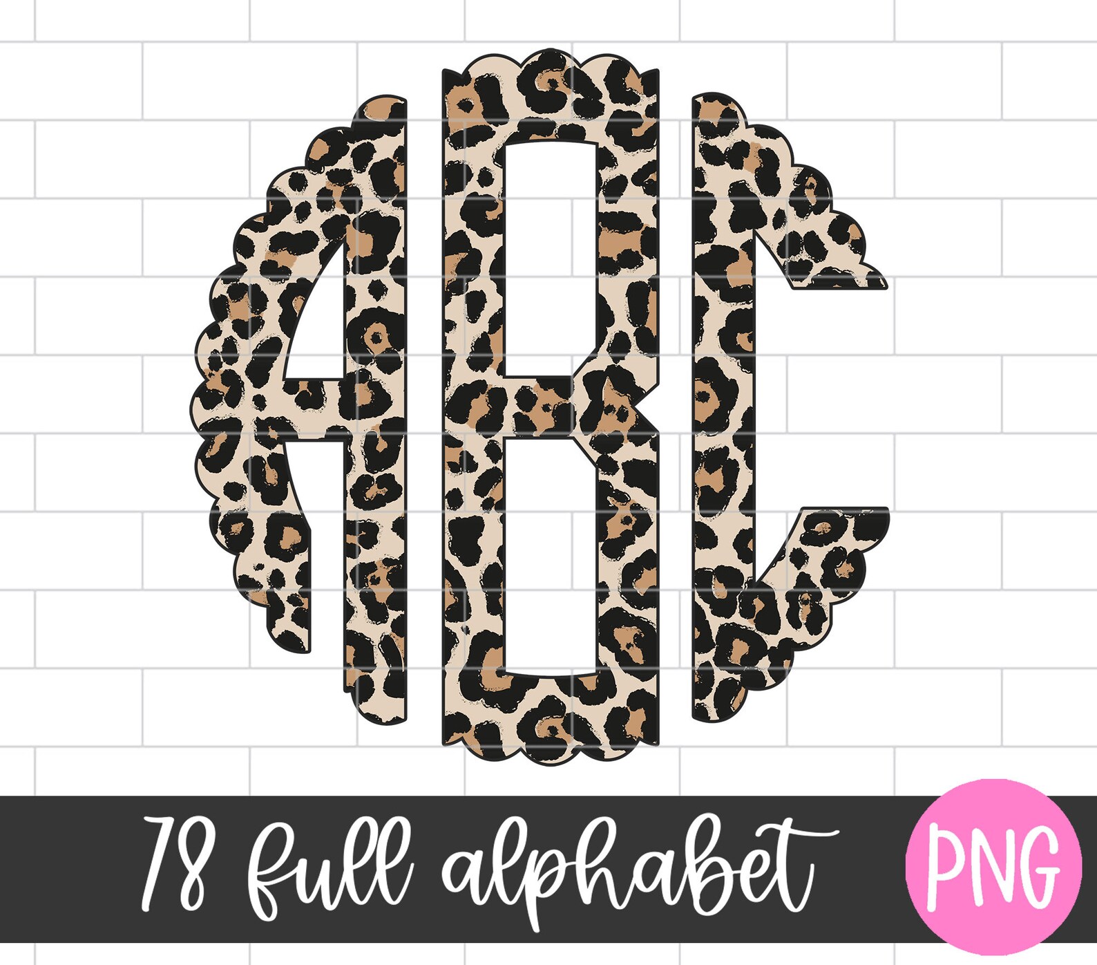 Leopard Monogram P Embroidery