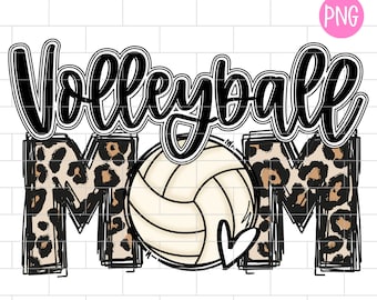 Volleyball Mom Black PNG, Sublimation Design Downloads