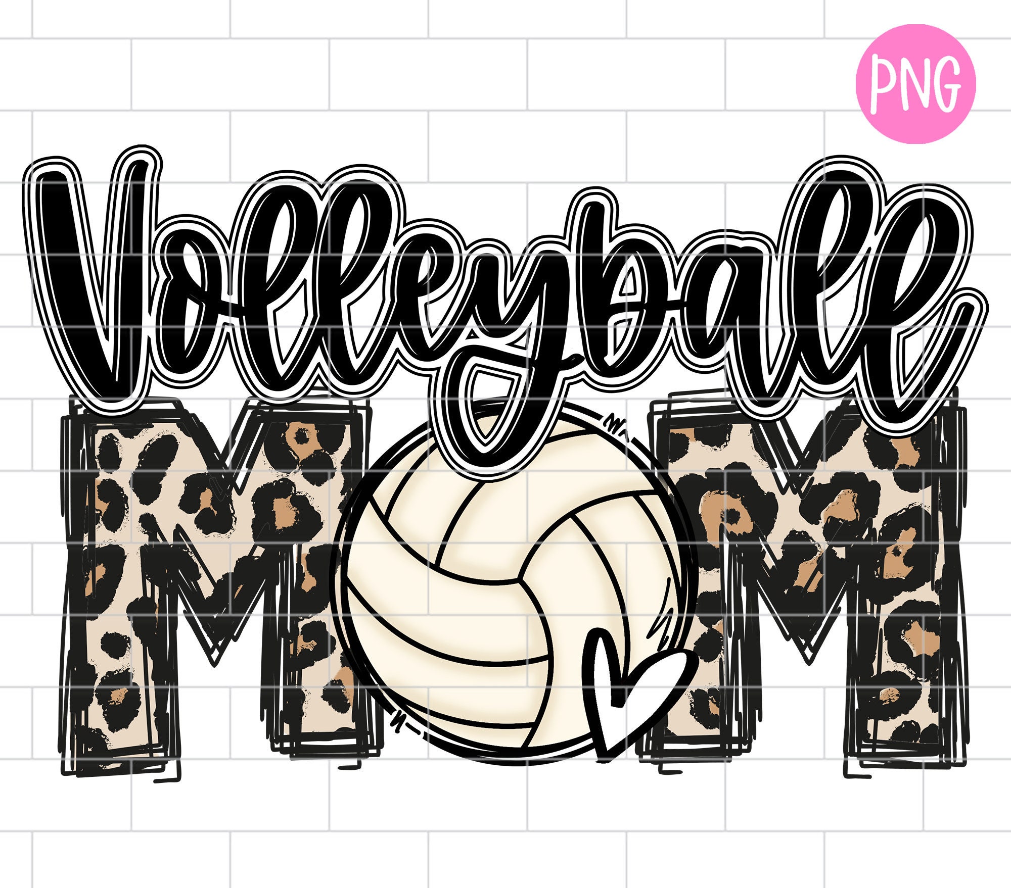 Volleyball Mom Black PNG Sublimation Design Downloads Etsy