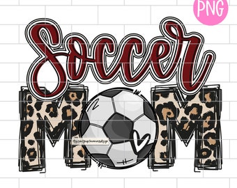Soccer Mom Maroon PNG, Sublimation Design Downloads