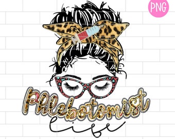 Phlebotomist PNG, Phlebotomy Leopard Sublimation Design Downloads