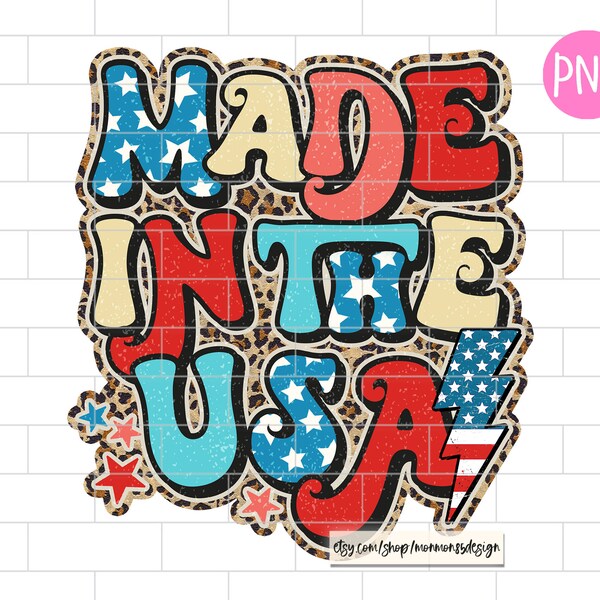 Made In The USA PNG, 4th of July, Leopard, Patriotic, Sublimation Design Downloads