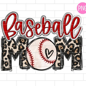 Baseball Mom PNG, Leopard Baseball mama, Sublimation Design Downloads