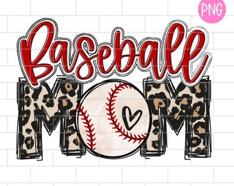 Baseball Mom PNG, Leopard Baseball mama, Sublimation Design Downloads