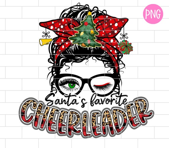 Cheerleader Christmas Png Santa&rsquo;s Favorite Cheerleader | Etsy
