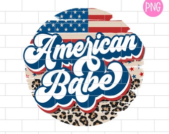 American Babe Leopard PNG, 4th Of July, Patriotic, America, Sublimation Design Downloads