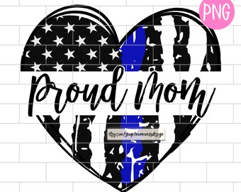 Proud Police Mom PNG: Sublimation Design (Digital Download)