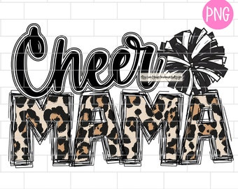 Cheer Mama PNG, Black, Cheer Mama Sublimation Design Downloads