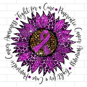 Pancreatic Cancer Awareness PNG, Purple ribbon Sublimation Design Download