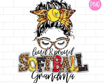 Leopard Softball Grandma PNG: Loud & Proud Design (Digital Download)