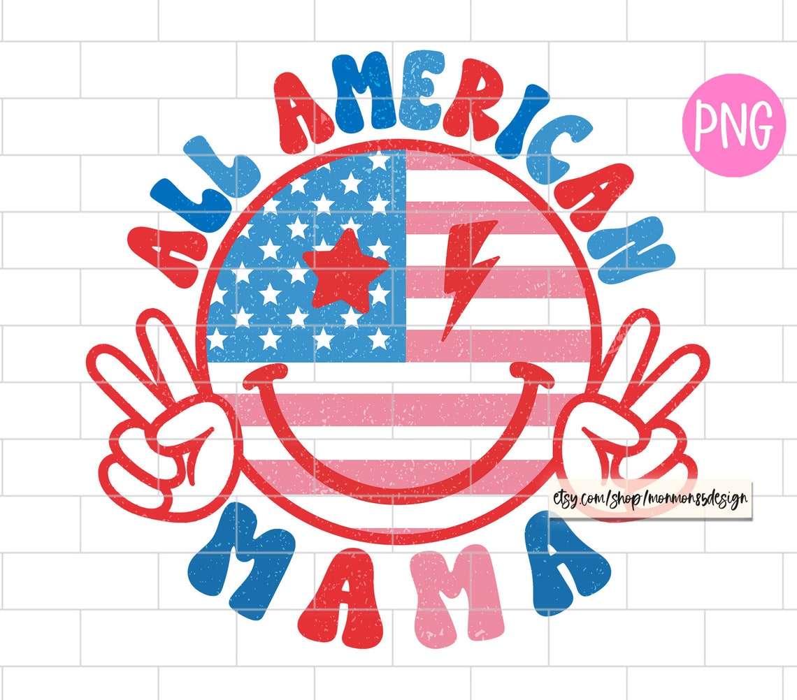 All American Mama PNG 4th of July Png Distressed - Etsy