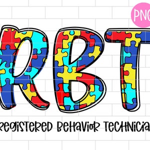 RBT Registered Behavior Technician PNG, Puzzle, Behavior Technician Autism, ABA, Sublimation Design Downloads