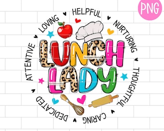 Lunch Lady PNG: Back to School Sublimation Design (Digital Download)