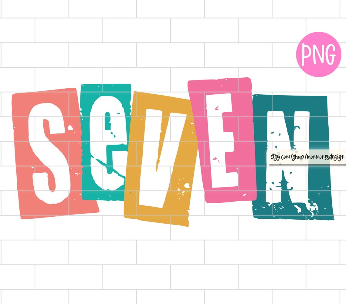 7th Birthday PNG Seven Year Old Birthday Girl Girl Birthday - Etsy