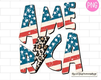 America PNG, 4th of July Png, American Flag, Sublimation Design Downloads