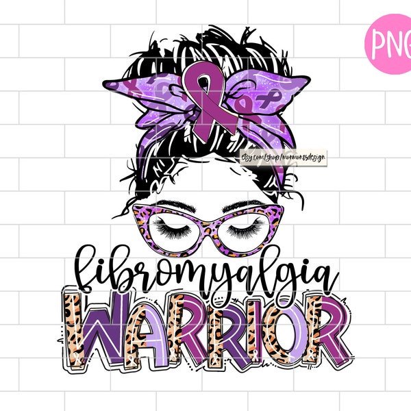 Fibromyalgia Warrior Png, Awareness PNG, Purple Ribbon, Mom, Leopard, Sublimation Design Downloads