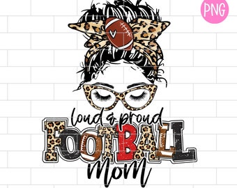 Leopard Football Mom PNG: Loud & Proud Design (Digital Download)