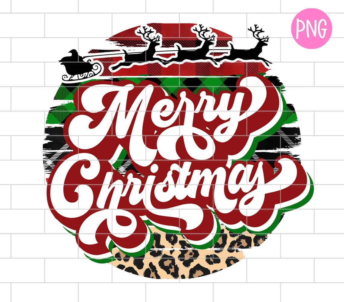 Merry Christmas Sublimation Design Christmas PNG Retro - Etsy Singapore