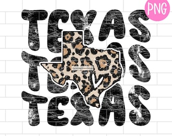 Leopard Texas Pride PNG: Distressed Sublimation Design (Digital Download)