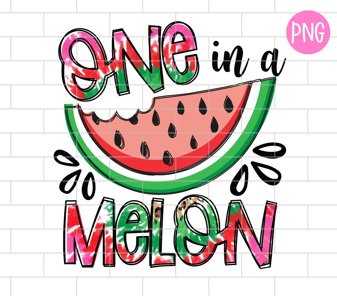 One in a Melon PNG, Summer, Watermelon, Tie Dye, Rainbow, Beach ...