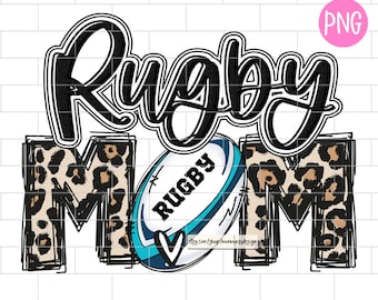 Rugby Mom Black PNG, Sublimation Design Downloads