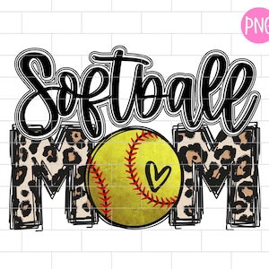 Softball Mom Black PNG, Sublimation Design Downloads