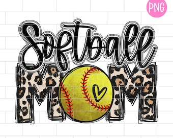 Softbal Mom Black PNG, Sublimatie Design Downloads