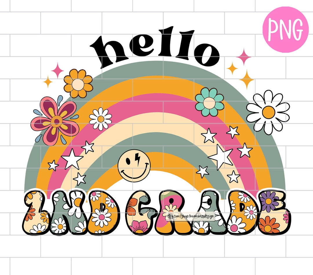 Hello 2nd Grade Back to School Png Second Grade Teacher PNG - Etsy