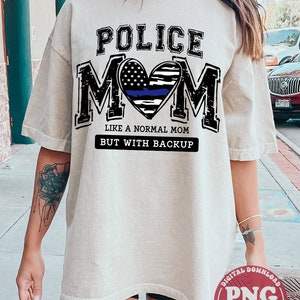 Police Mom PNG: Blue Line Heart Sublimation Design (Digital Download) image 3