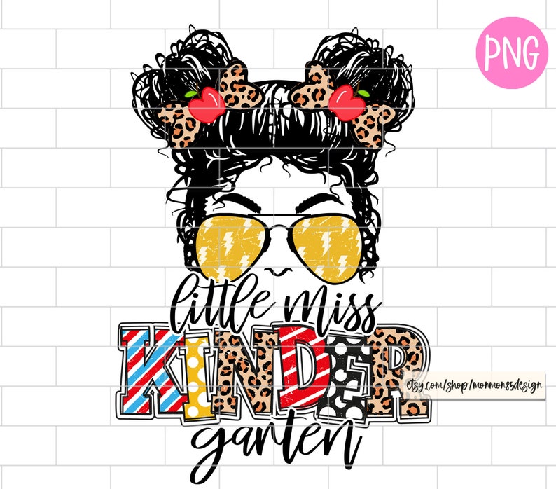 Little Miss Kindergarten PNG Back to School Hello - Etsy