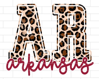 Estampado de leopardo de Arkansas PNG: Diseño de sublimación para la casa del estado (descarga digital)
