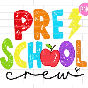 Preschool Crew PNG, Back To School, Preschool Teacher, First Day Of School, Leopard, Sublimation Design Downloads